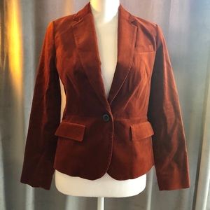 Burnt Orange Velvet Blazer
